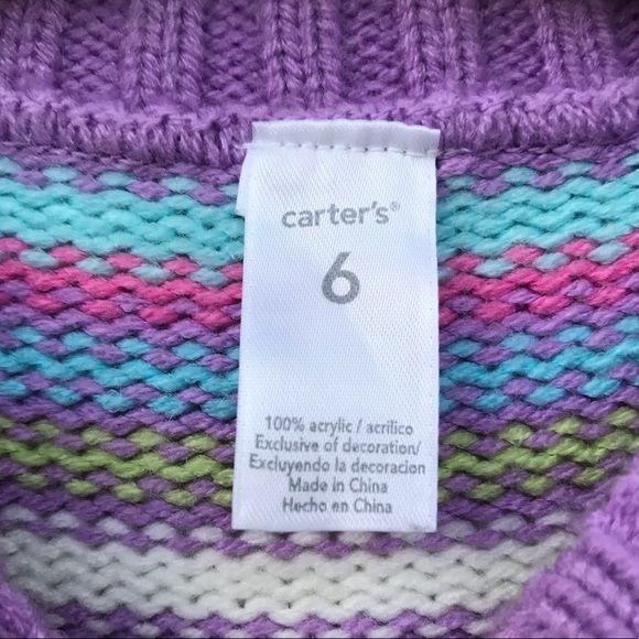 Carter’s Purple Striped Kids Sweater - Picture 5 of 6